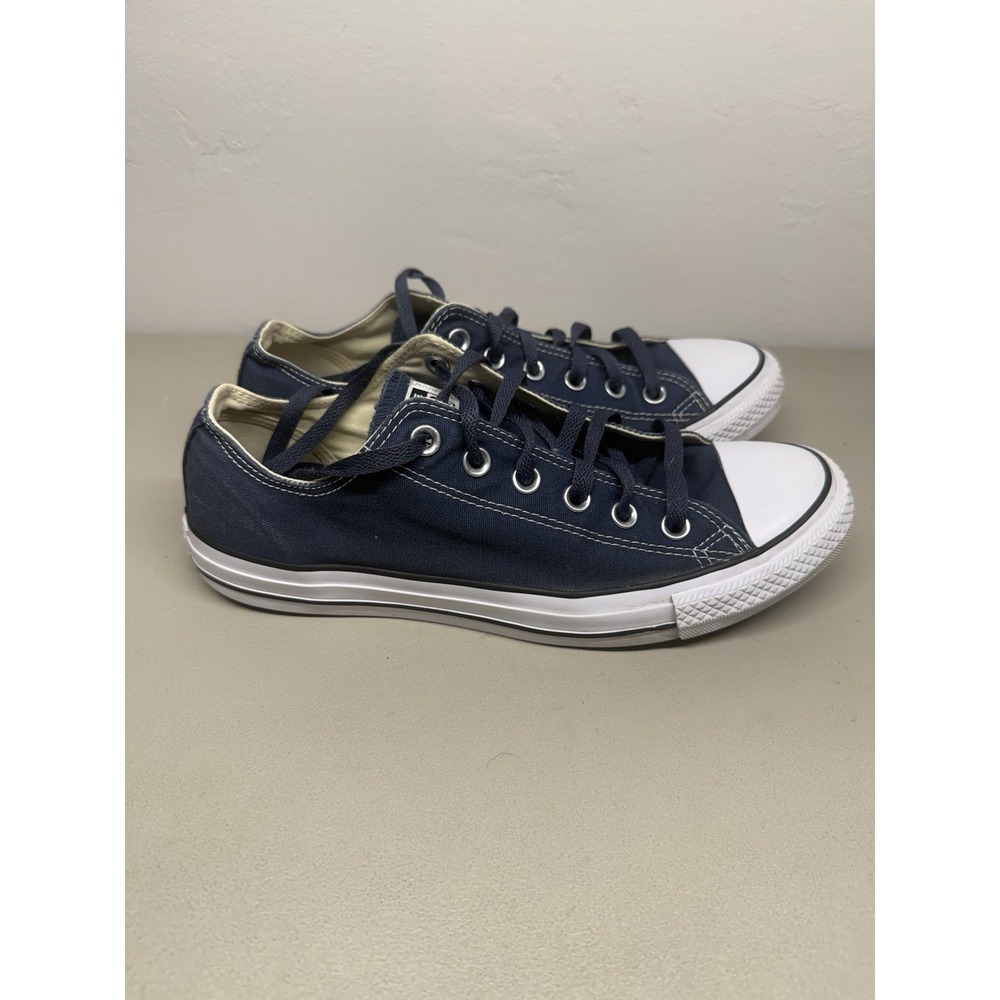 Converse Chuck Taylor All Star Low Top Canvas Sneaker Navy Blue, M Sz 8 W Sz 10